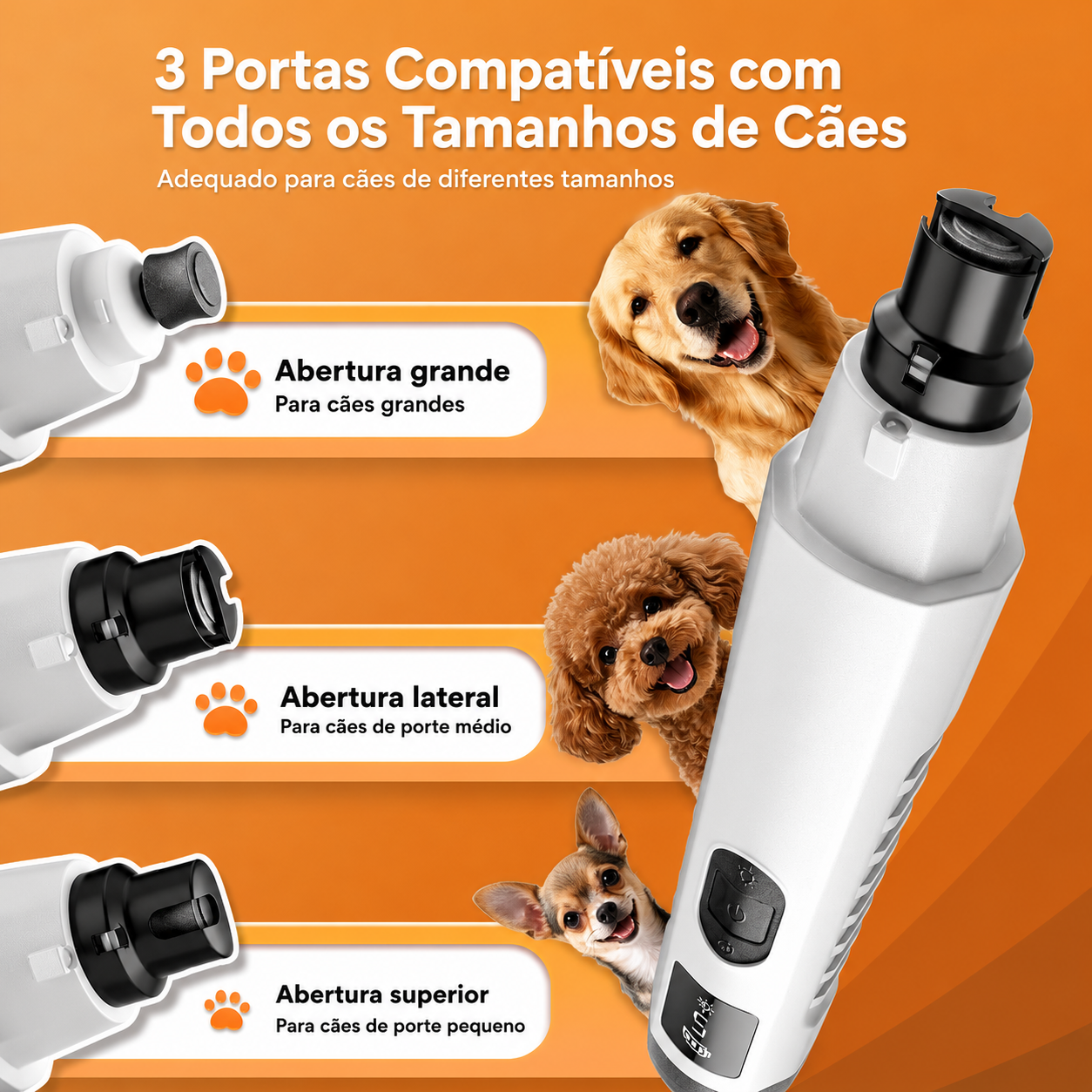 Corta-Unhas Elétrico Premium para Cães e Gatos Hidracanis