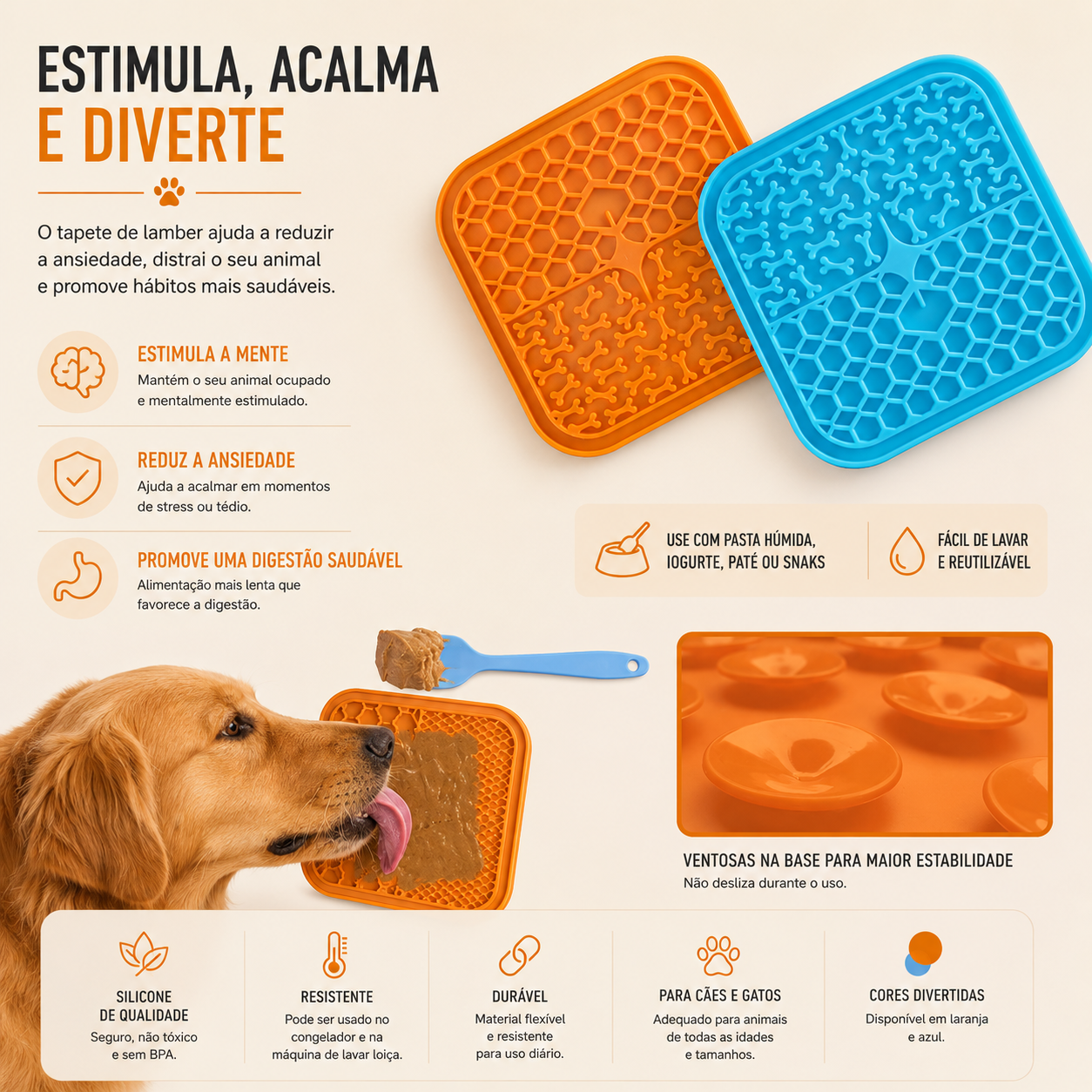 Tapete Lick Mat Premium Hidracanis para Cães e Gatos